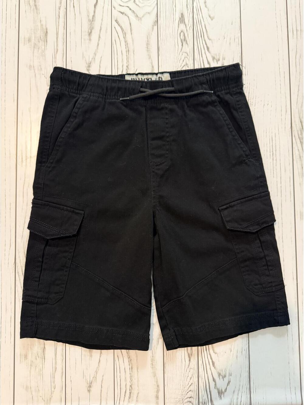 PLUGG CO. Boys Medium (10/12) Black Cargo Shorts Elastic Waist
